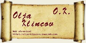 Olja Klincov vizit kartica
